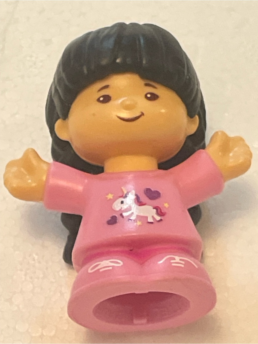 Little People Asian girl with black hair braids part of Schoolbus Play-set